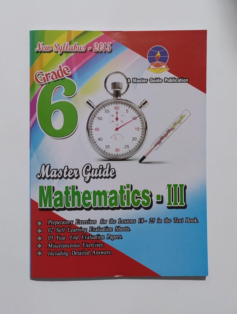 Grade 6 Work Book - Master Guide Mathematics 3 Work Book – Perno store